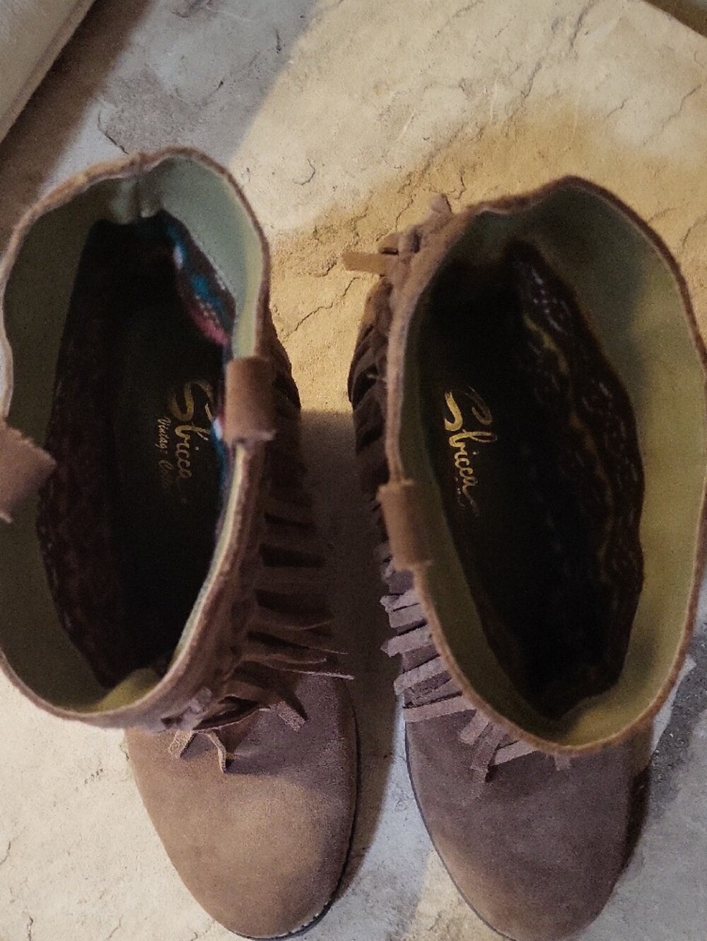 SBICCA Fringe Suede Ankle Booties in Brown - Size 7.5 - Picture 5 of 5